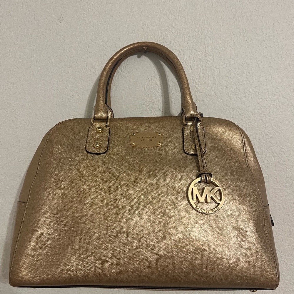 Michael Kors Gold Satchel Bag